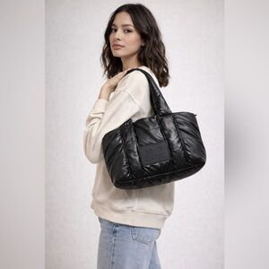 Urban Outfitters UO-76 Quilted Puffer Tote Bag, Black